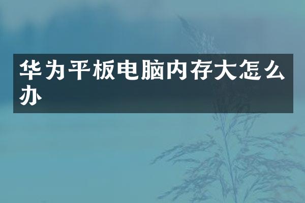 华为平板电脑内存大怎么办