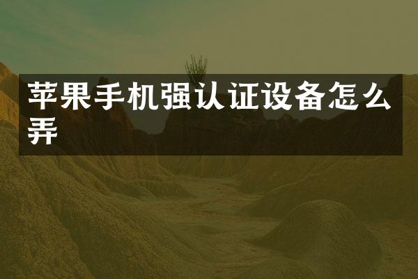 苹果手机强认证设备怎么弄