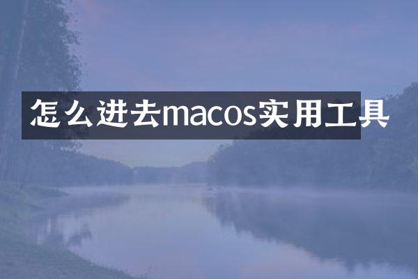 怎么进去macos实用工具
