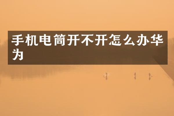 手机电筒开不开怎么办华为