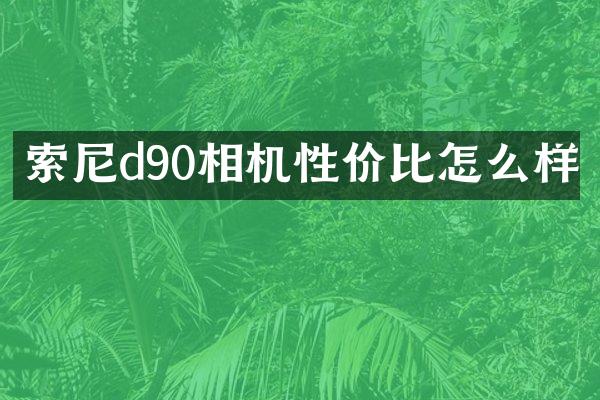 d90相机性价比怎么样