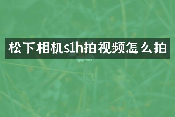 相机s1h拍视频怎么拍