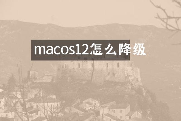 macos12怎么降级