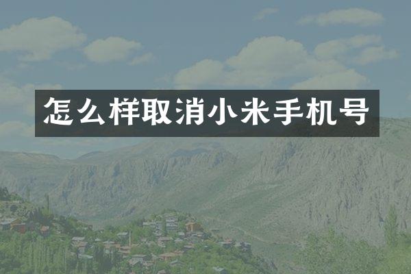 怎么样取消小米手机号