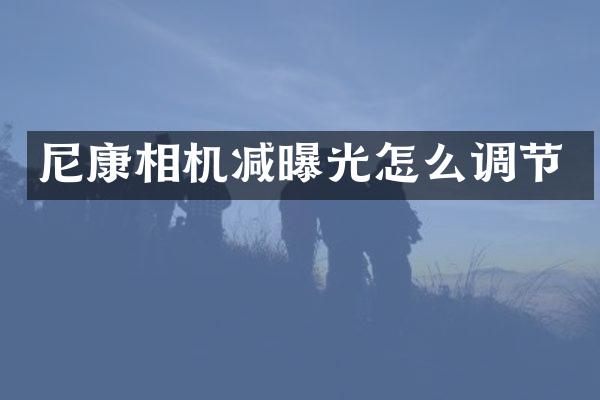 尼康相机减曝光怎么调节