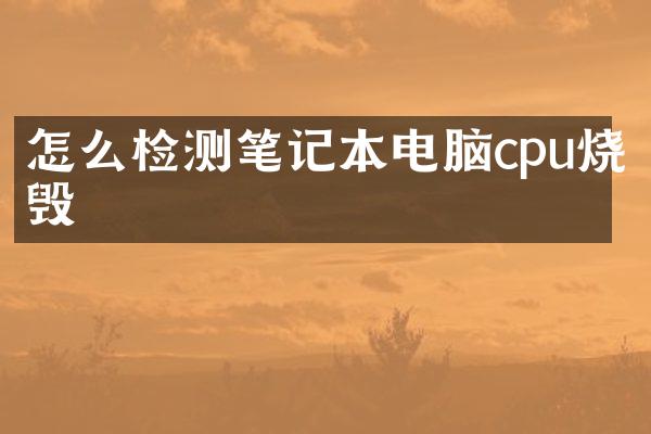 怎么检测笔记本电脑cpu烧毁