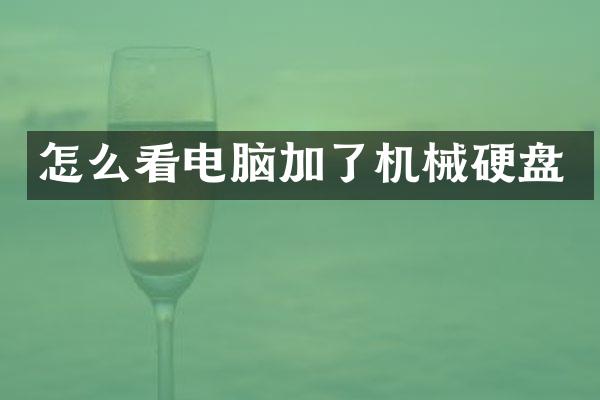 怎么看电脑加了机械硬盘