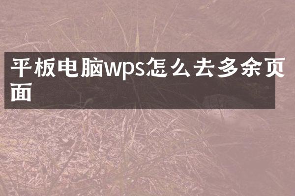 平板电脑wps怎么去多余页面