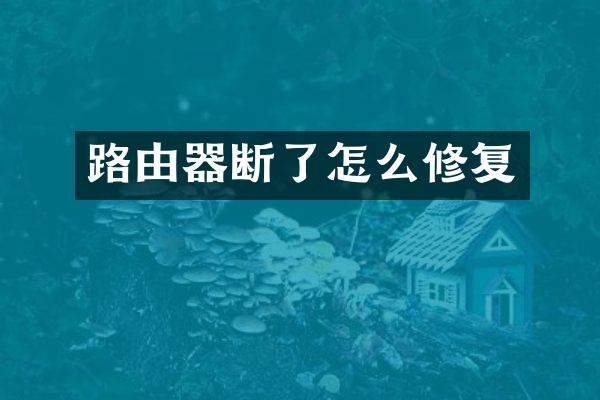 路由器断了怎么修复