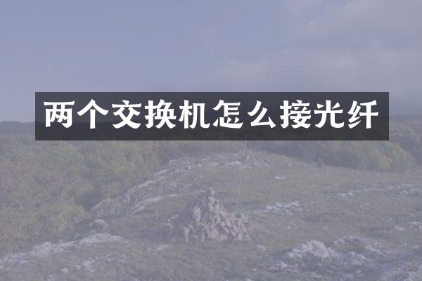 两个交换机怎么接光纤