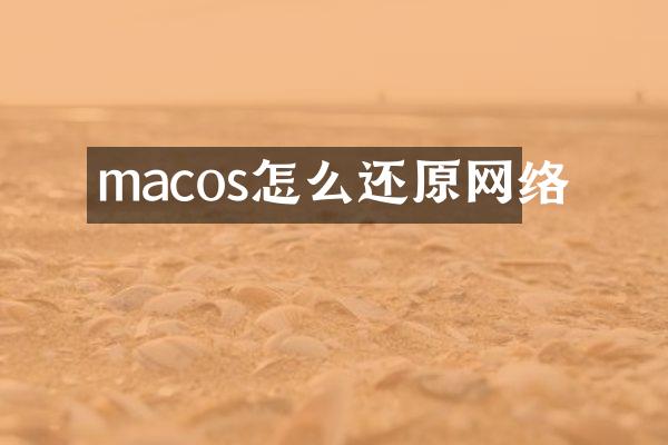 macos怎么还原网络