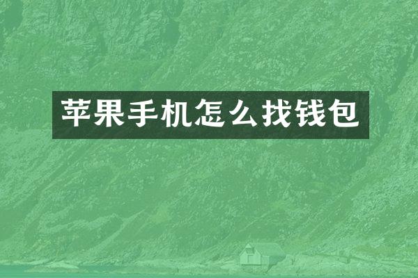 苹果手机怎么找钱包