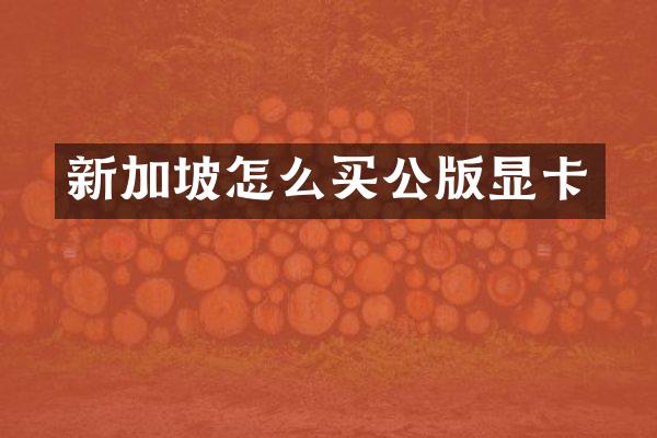 新加坡怎么买公版显卡