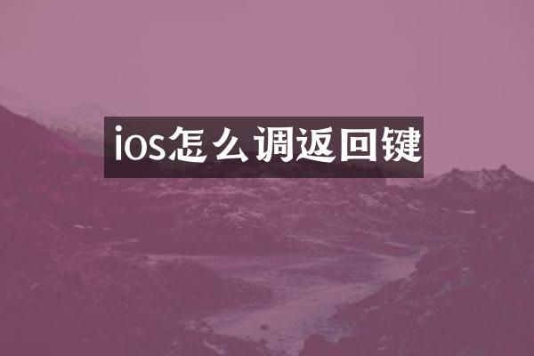 ios怎么调返回键