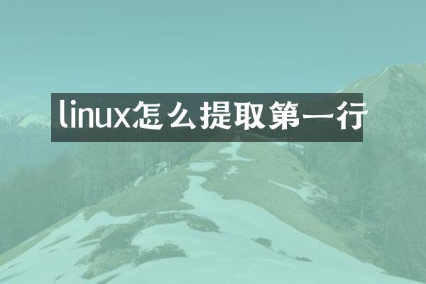linux怎么提取第一行