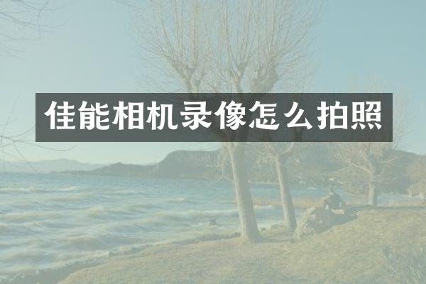 佳能相机录像怎么拍照