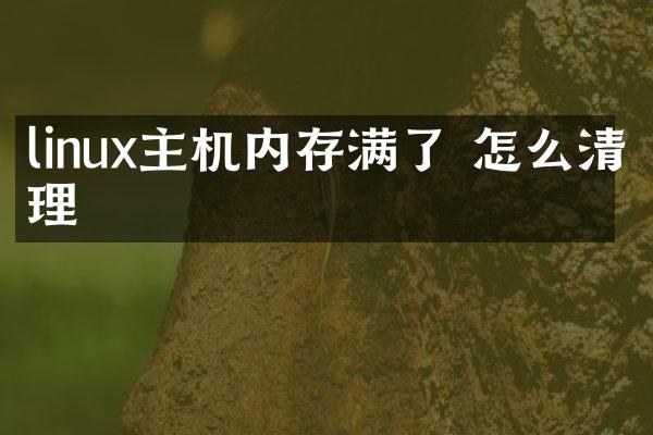 linux主机内存满了 怎么清理