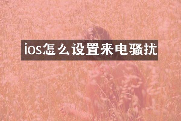 ios怎么设置来电骚扰