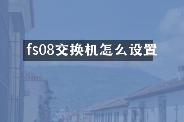 fs08交换机怎么设置