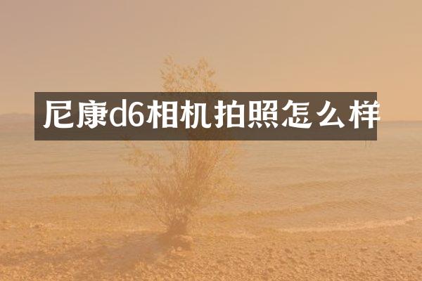尼康d6相机拍照怎么样