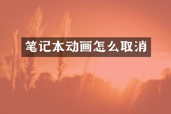 笔记本动画怎么取消