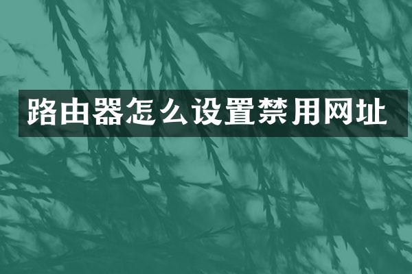 路由器怎么设置禁用网址