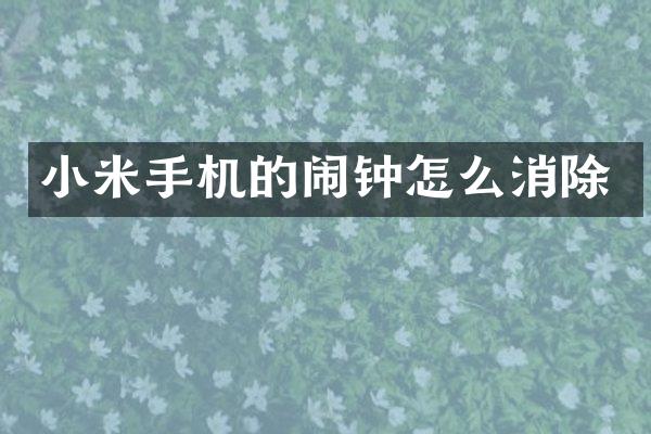 小米手机的闹钟怎么消除