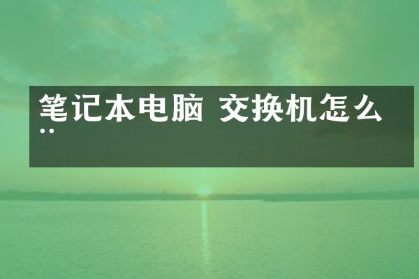 笔记本电脑 交换机怎么用