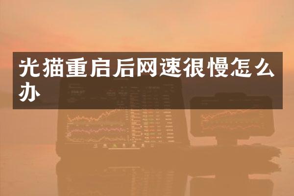 光猫重启后网速很慢怎么办