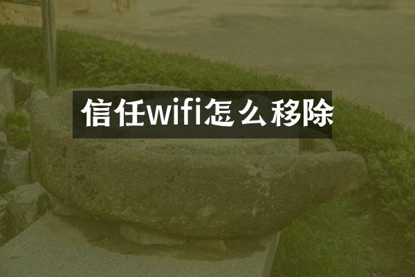信任wifi怎么移除