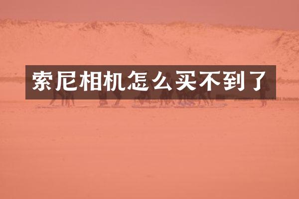 相机怎么买不到了