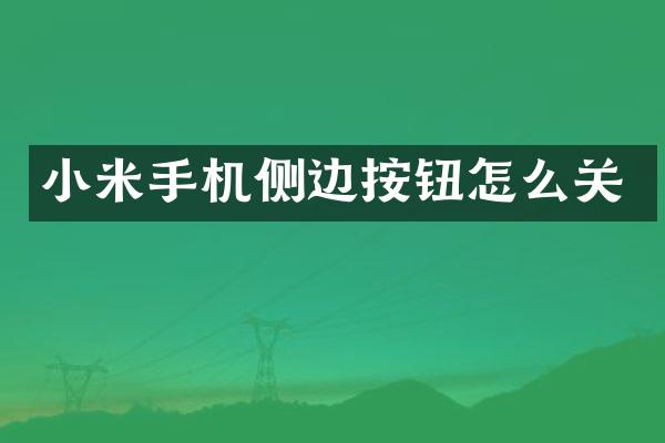 小米手机侧边按钮怎么关