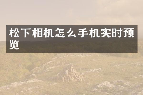 相机怎么手机实时预览