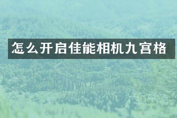 怎么开启佳能相机九宫格