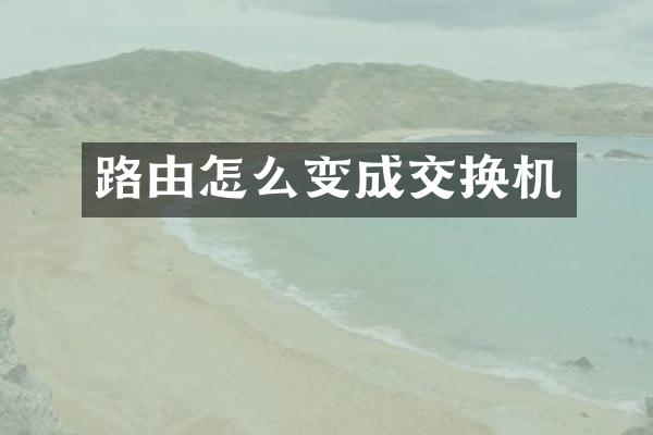 路由怎么变成交换机