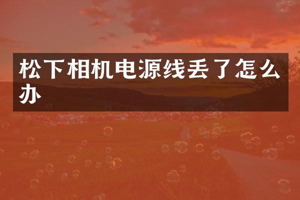 相机电源线丢了怎么办