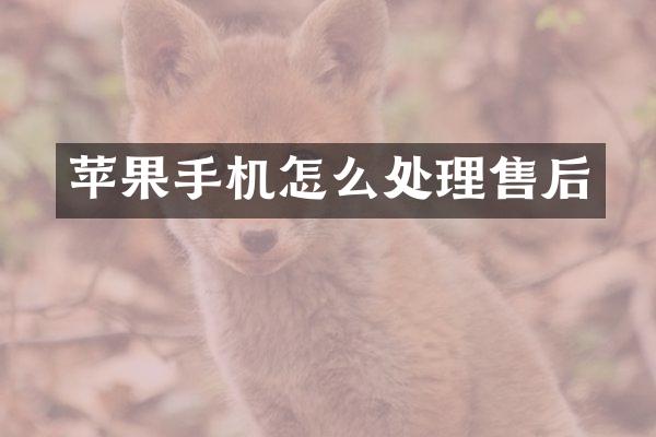 苹果手机怎么处理售后