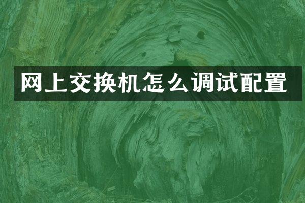 网上交换机怎么调试配置