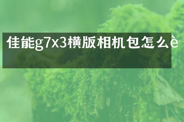 佳能g7x3横版相机包怎么装