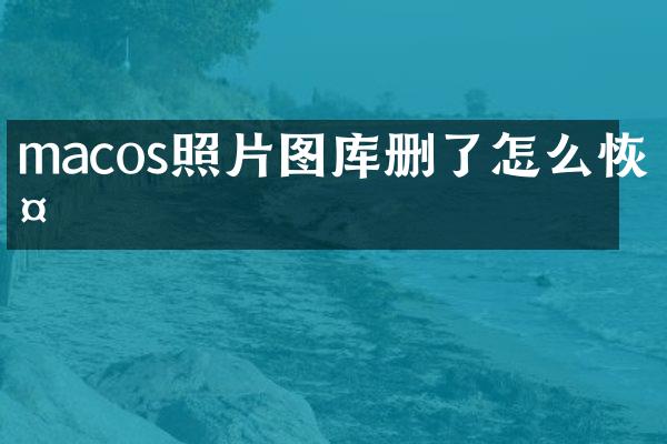 macos照片图库删了怎么恢复
