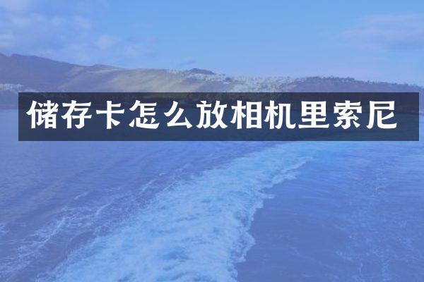 储存卡怎么放相机里