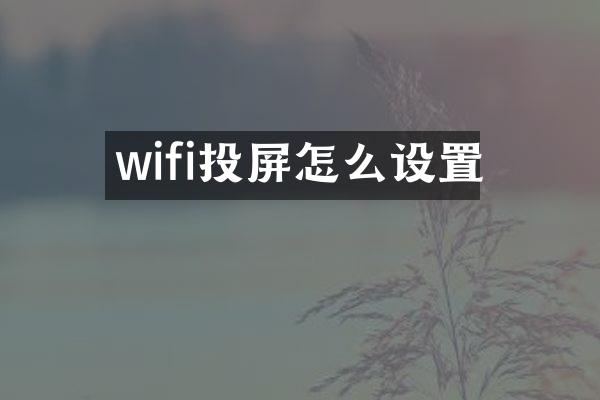 wifi投屏怎么设置