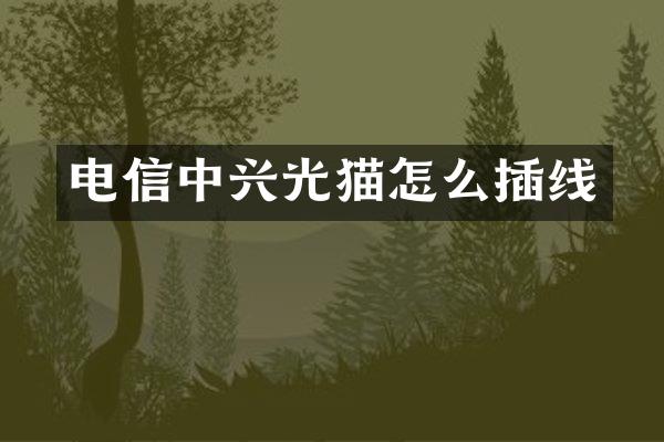电信中兴光猫怎么插线