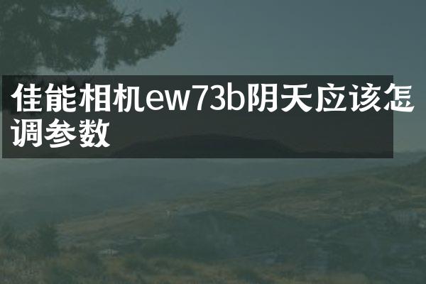 佳能相机ew73b阴天应该怎么调参数