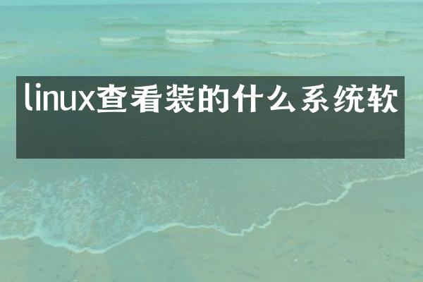 linux查看装的什么系统软件