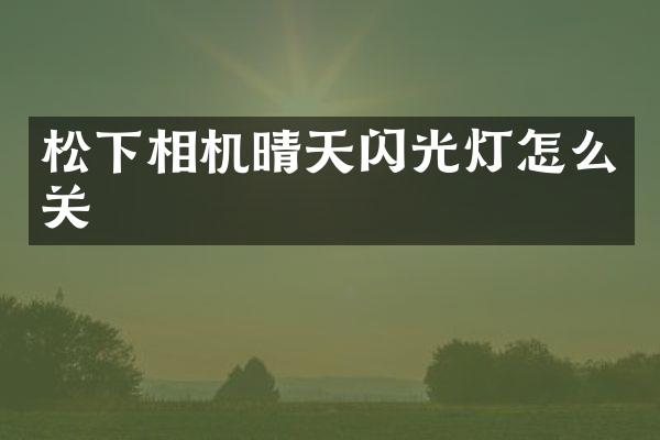 相机晴天闪光灯怎么关