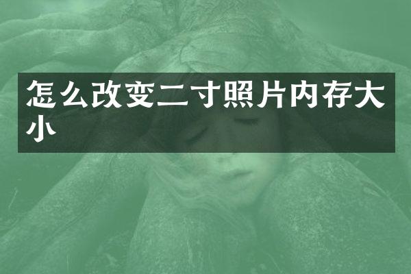 怎么改变二寸照片内存大小