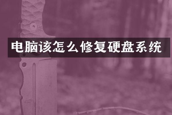 电脑该怎么修复硬盘系统