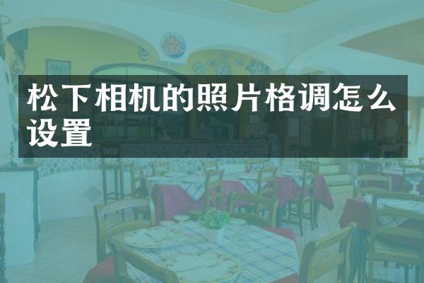 相机的照片格调怎么设置