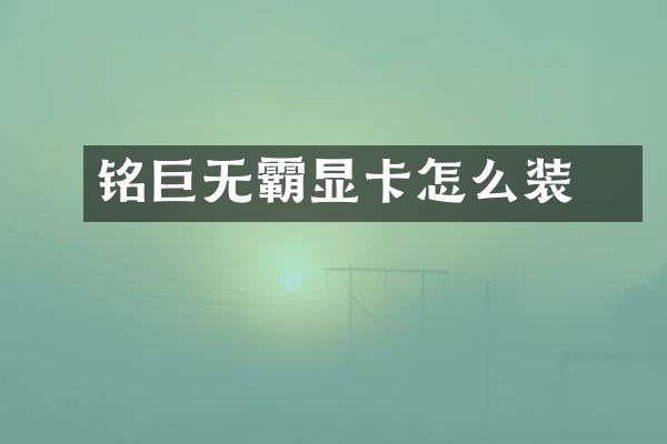 铭瑄巨无霸显卡怎么装